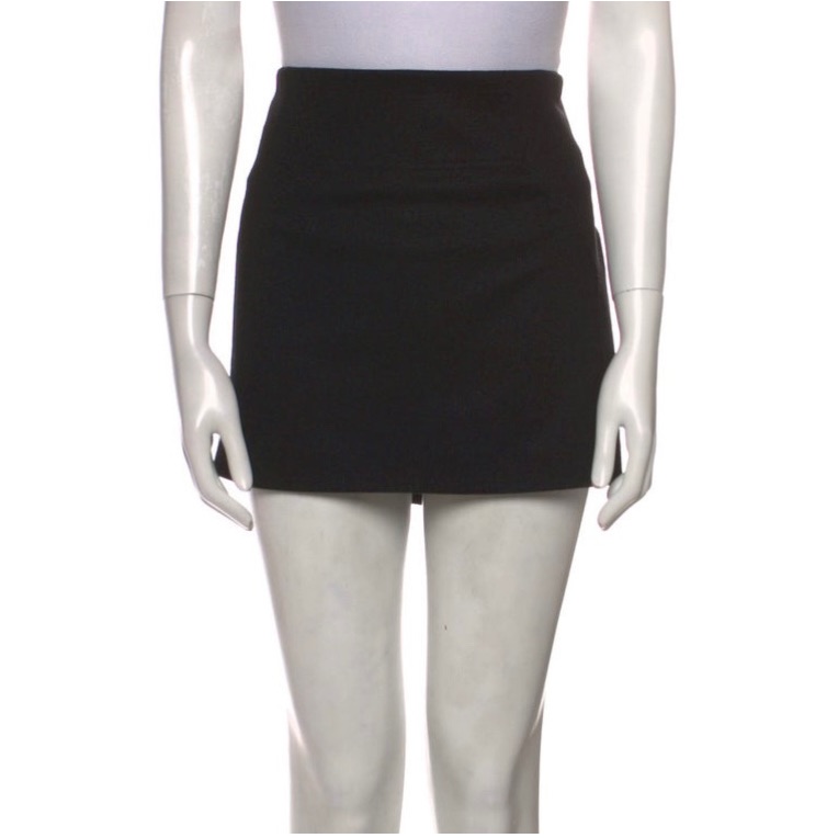 Diane Von Furstenberg Jourdan Vintage Classic Black Wool Blend Mini Skirt Size 0